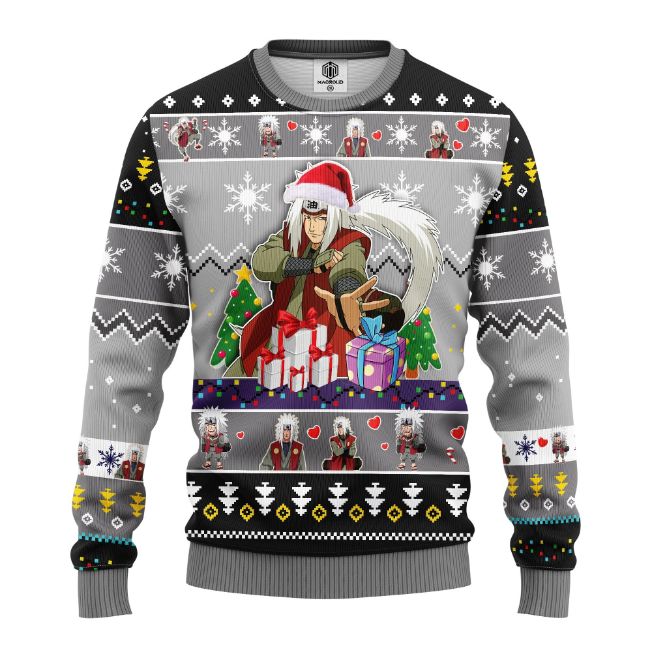 Naruto Anime Merry Xmas Santa Jiraiya Ugly Christmas Sweater - Teeruto