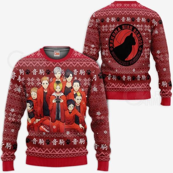 Nekoma High Haikyuu Anime Xmas Ugly Christmas Knitted Sweater