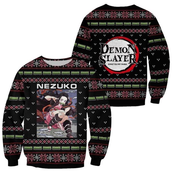 Nezuko Kamado Kimetsu Anime Clothes Ugly Christmas Knitted Sweater