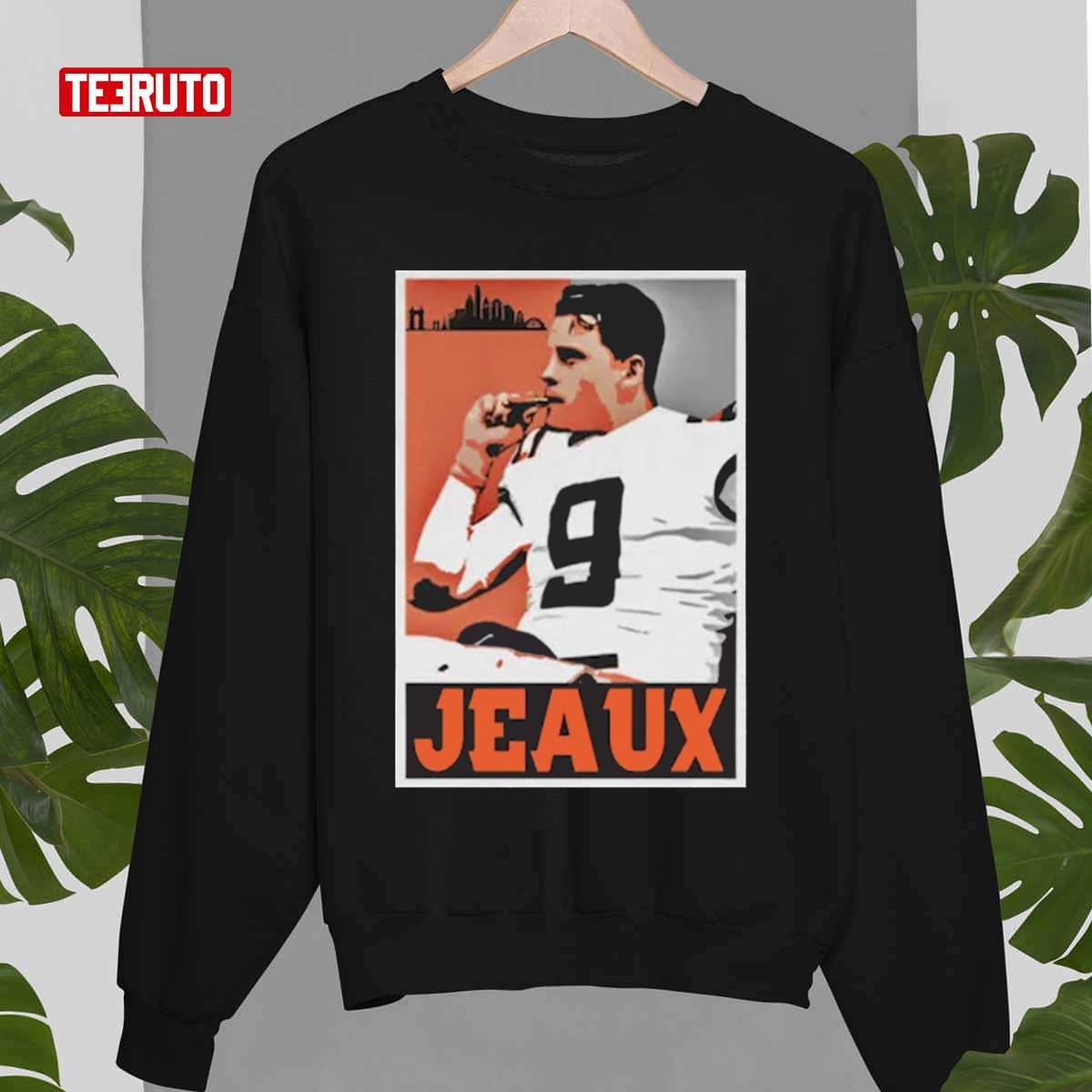 Buy Joe Burrow Joe Shiesty Cincinnati Quarterback Silhouette Cigar T Shirt,  Black, Large at