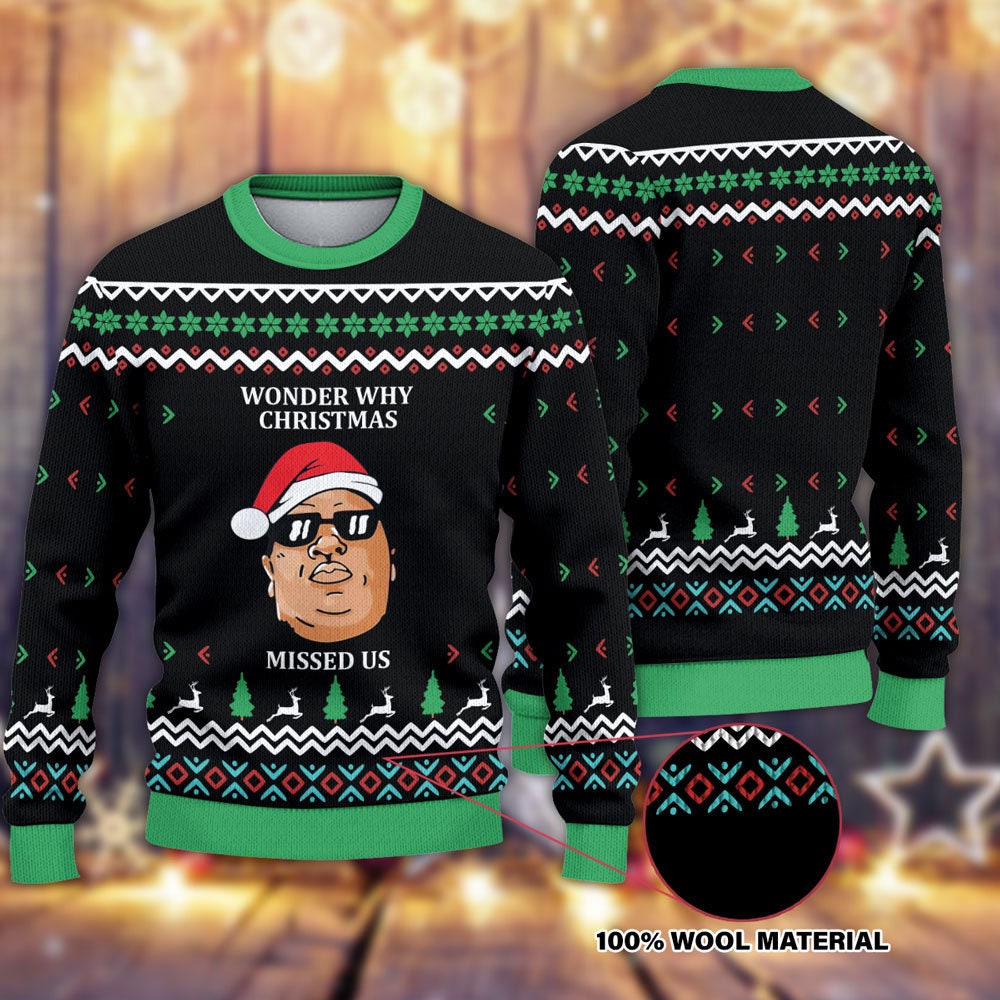 Notorious BIG Wonder Why Ugly Christmas Sweater