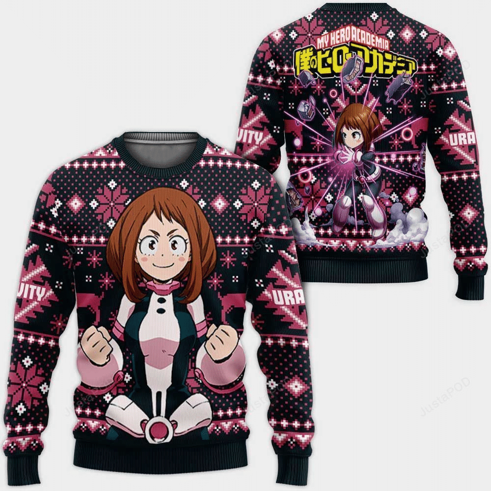 Ochaco Uraraka My Hero Academia Anime Christmas Wool Knitted Ugly Sweater