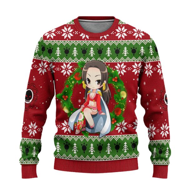 One Piece Boa Hancock Anime Ugly Xmas Wool Knitted Sweater
