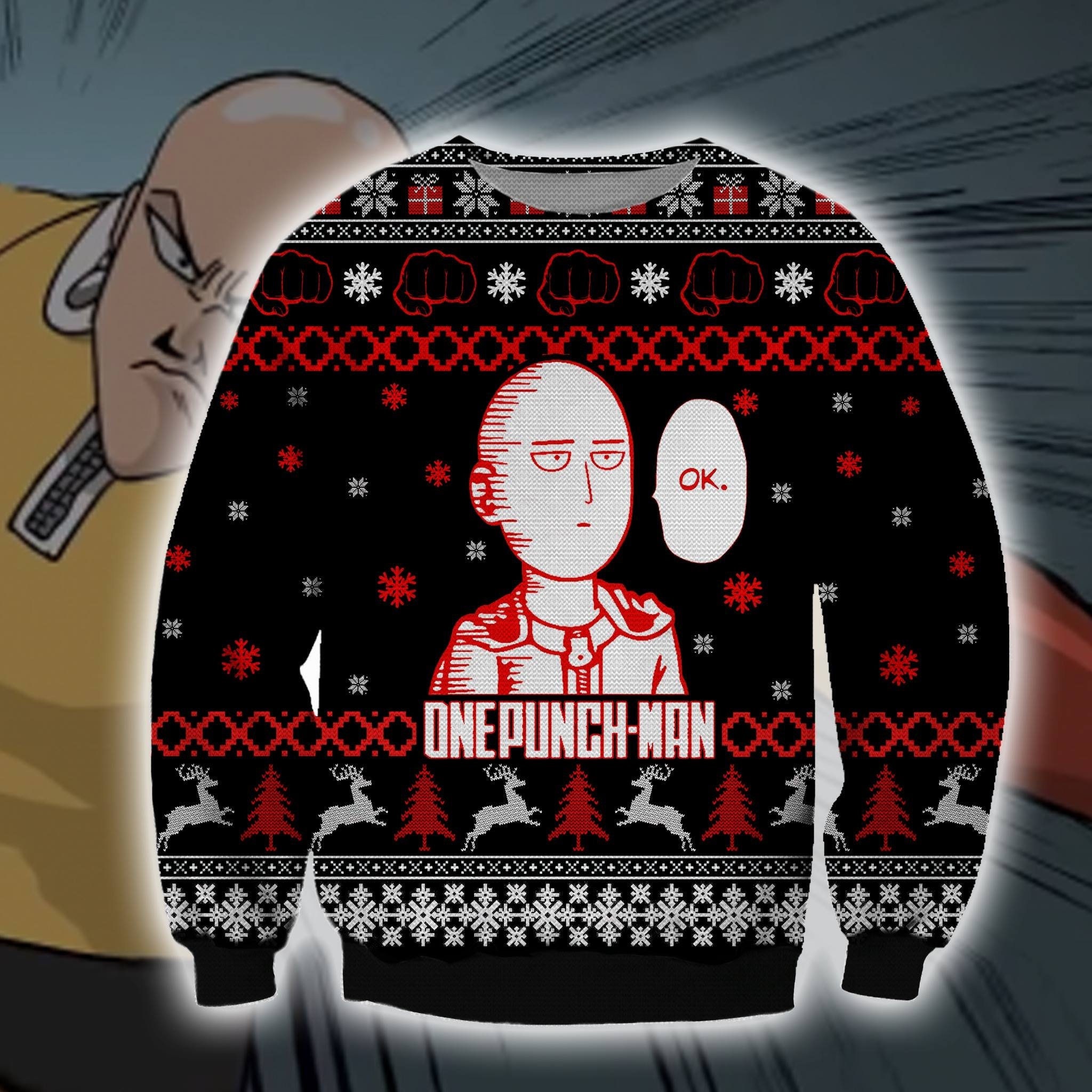 One Punch Man Anime Christmas Ugly Christmas Occasion Sweater