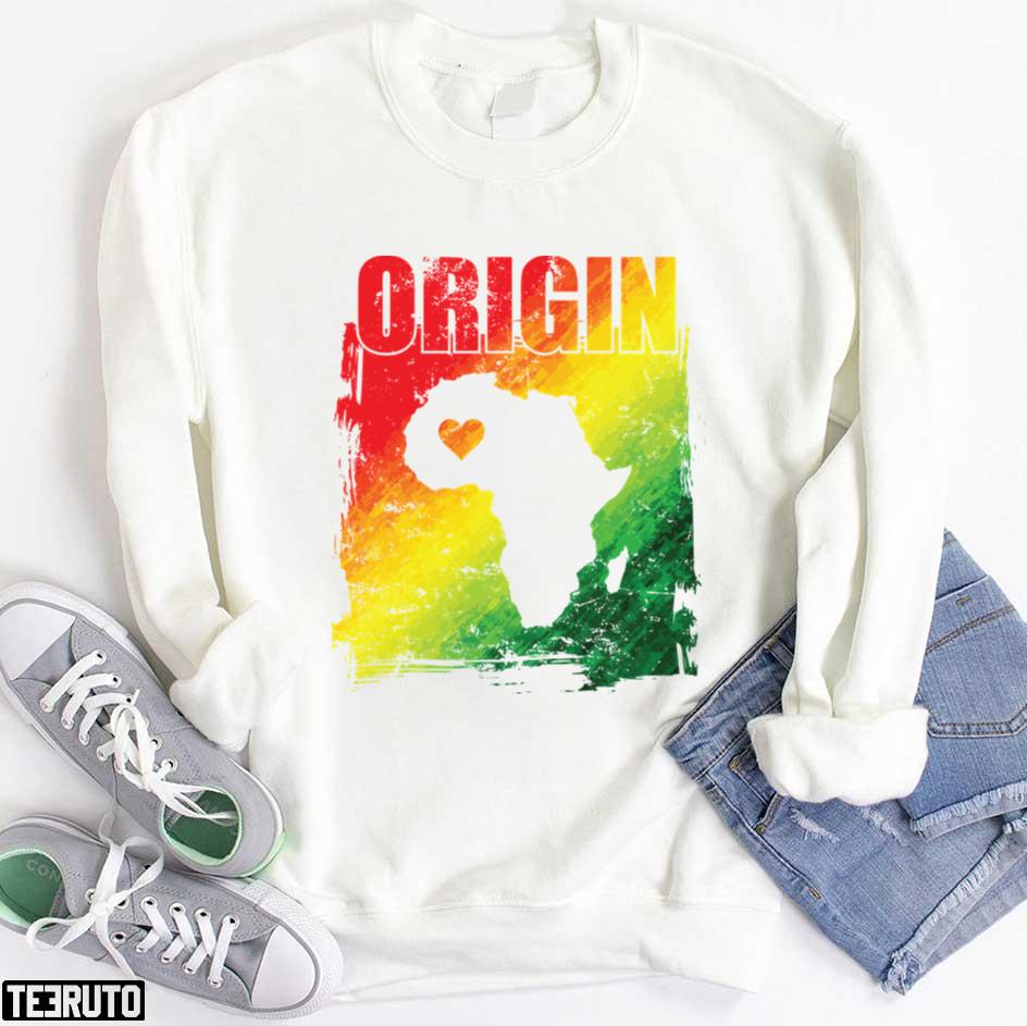 Origin Map Africa Heart Continent Africa Unisex T-shirt - Teeruto