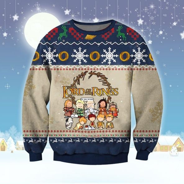 Peanuts Movie X Lord Of The Rings Knitted Sweater Ugly Christmas Shirt