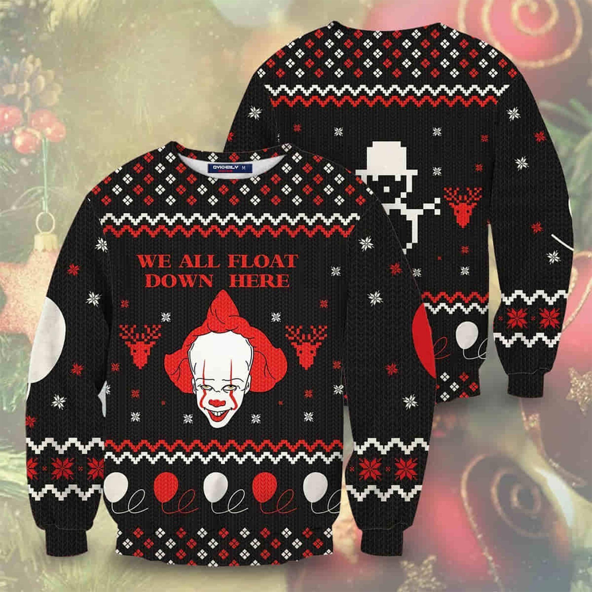 Penny Wise We All Float Down Here Ugly Christmas Sweater Gift For Xmas
