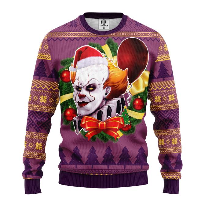 Pennywise It Horror Movie Xmas Ugly Christmas Sweater