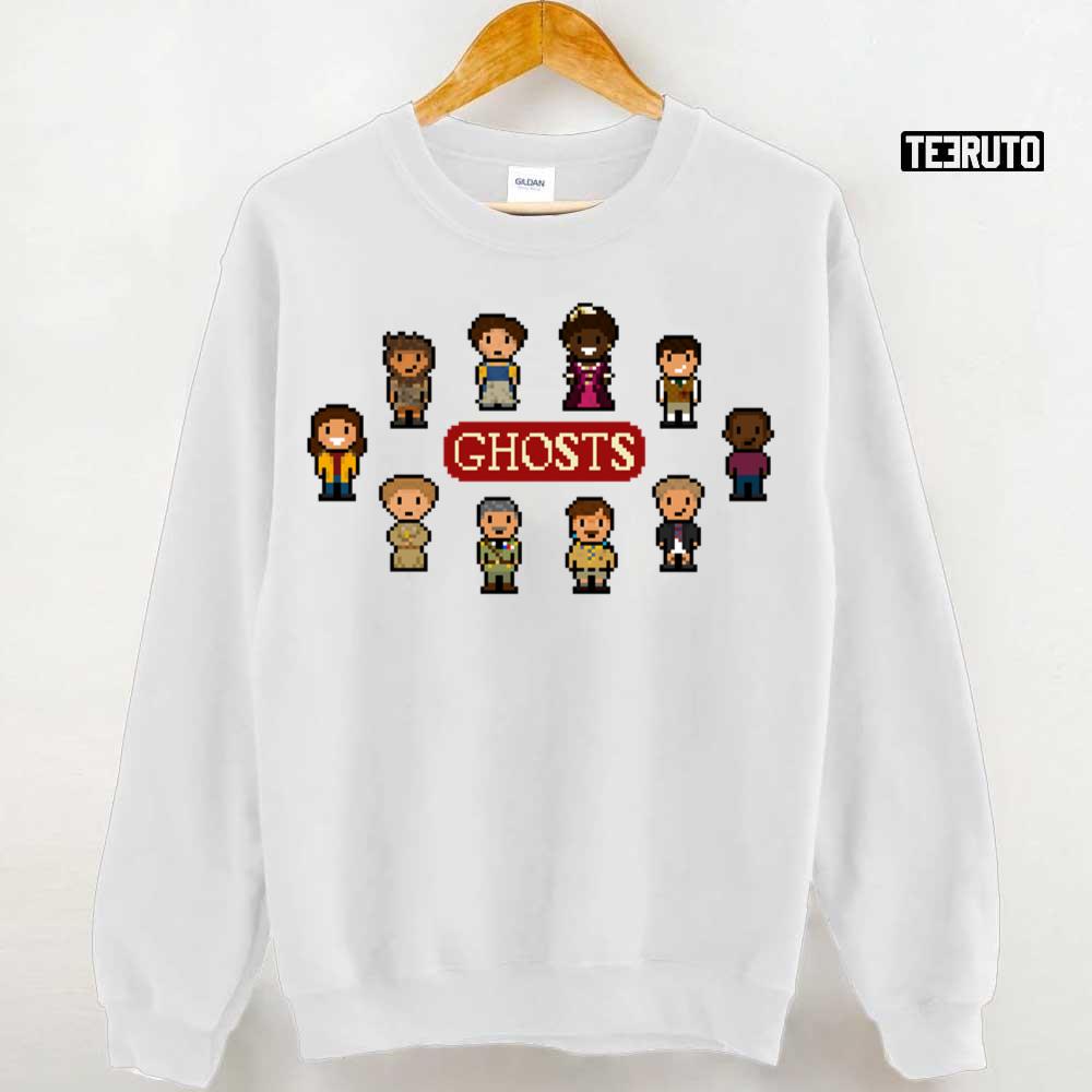 Pixel Art Ghosts Display BBC Ghosts Unisex T-shirt Pixel Art Ghosts Display BBC Ghosts Unisex T-shirt