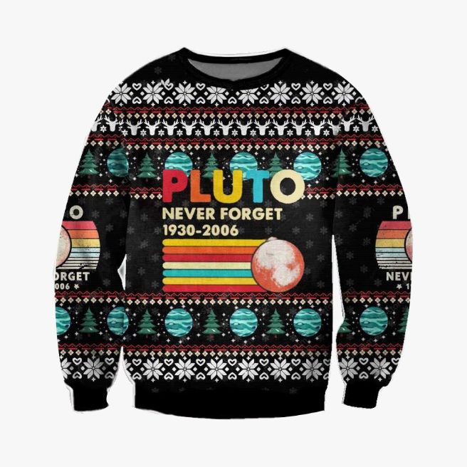 Pluto Never Forget Ugly Xmas Wool Knitted Sweater