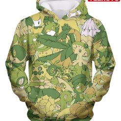 Pokemon – Grass Type Pokemons Anime Hd 3d Aop Hoodie