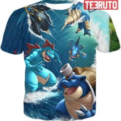 Pokemon – Pokemon All Powerful Water Type Pokemons Cool 1994 Tee 3D AOP T-Shirt