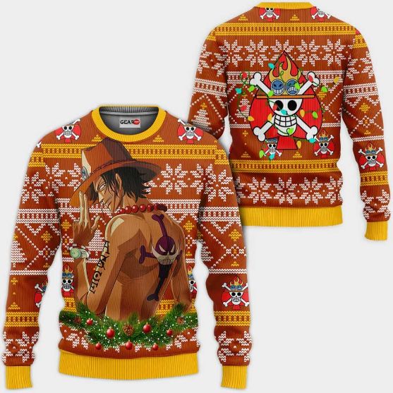 Portgas Ace One Piece Anime Xmas S Ugly Christmas Knitted Sweater