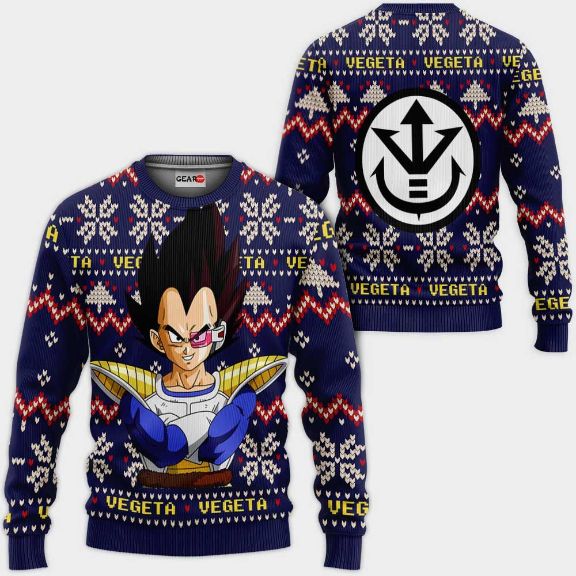 Prince Vegeta Anime Dragon Ball Ugly Xmas Wool Knitted Sweater