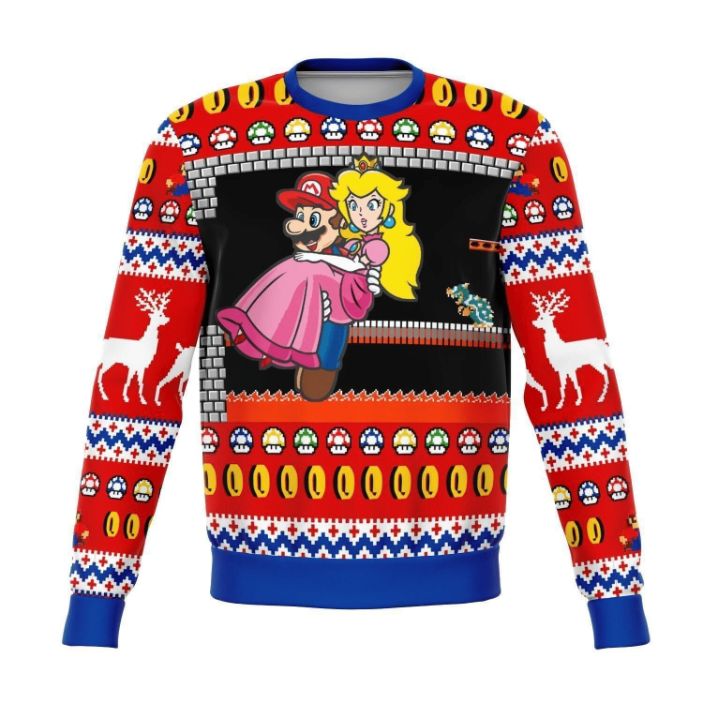 Princess Peach Super Mario Nintendo Ugly Xmas Wool Knitted Sweater