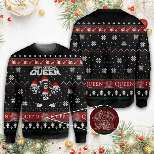 Queen Band Rock Ugly Xmas Wool Knitted Sweater
