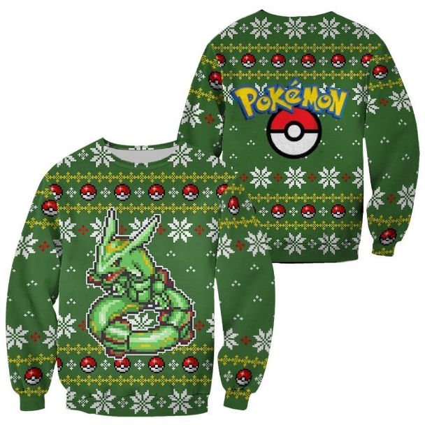 Rayquaza Pokemon Xmas Ugly Christmas Knitted Sweater