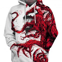 Red Venom Spiderman Hd 3d Aop Hoodie