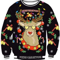 Reindeer & Bell Christmas Gift Merry Christmas Sweater