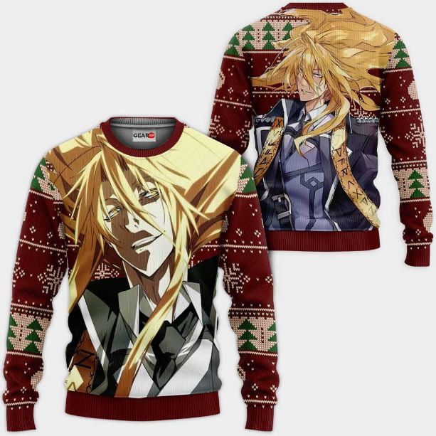 Reinhard Heydrich Anime Dies Irae Xmas Ugly Christmas Knitted Sweater