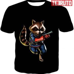 Rocket Raccoon Black Tee 3D AOP T-Shirt