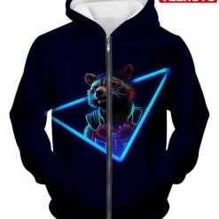 Rocket Raccoon Promo Neon Hd 3d Aop Hoodie