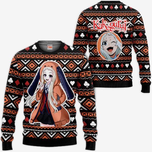 Runa Yomozuki Anime Kakegurui Xmas Ugly Christmas Knitted Sweater