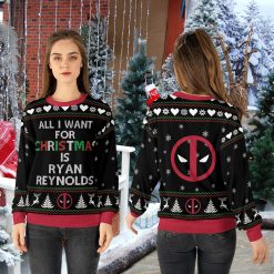 Ryan Reynolds Deadpool All I Want For Christmas Is Ugly Christmas Sweater