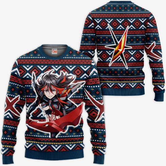 Ryuko Matoi Anime Kill La Kill Xmas Ugly Christmas Knitted Sweater