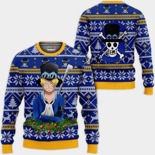 Sabo One Piece Anime Xmas Ugly Christmas Knitted Sweater