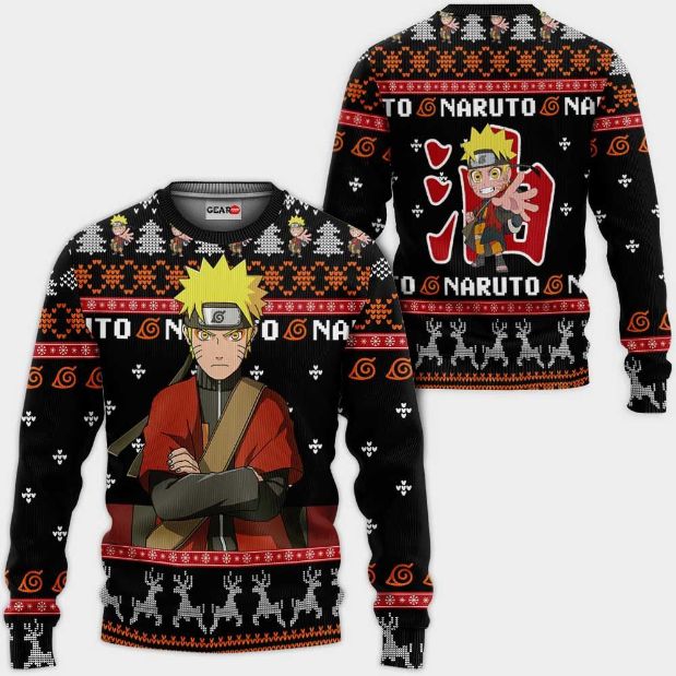 Sage Naruto Anime Xmas Wool Knitted Ugly Sweater