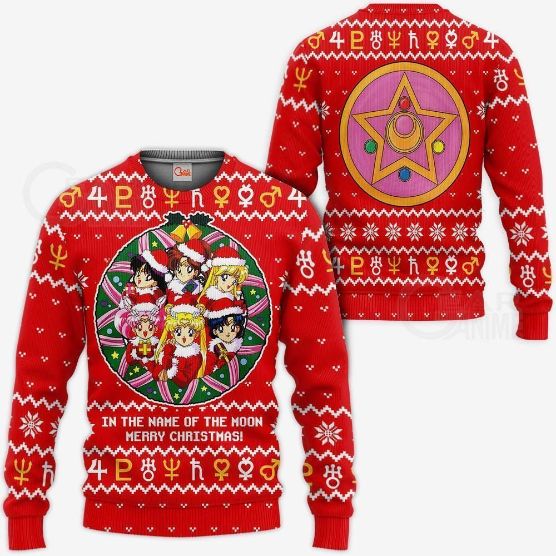 Sailor Moon Anime Xmas Idea Ugly Christmas Knitted Sweater