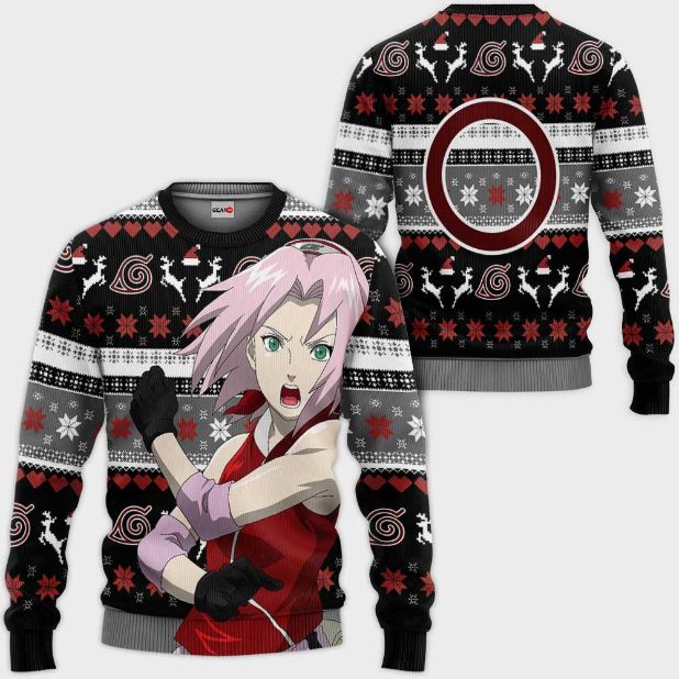 Sakura Haruno Anime Ugly Christmas Knitted Sweater