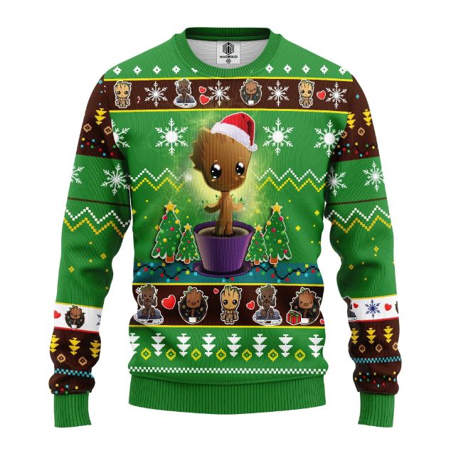 Santa Baby Groot Merry Xmas Ugly Christmas Sweater