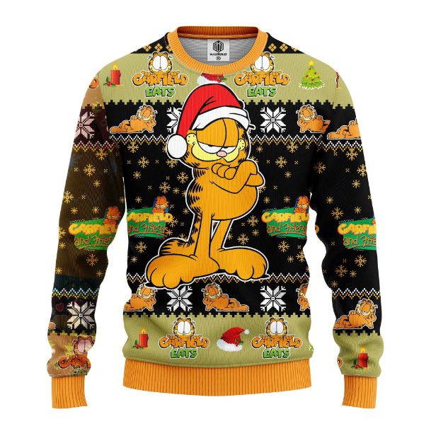 Santa Garfield Cat Ugly Christmas Sweater
