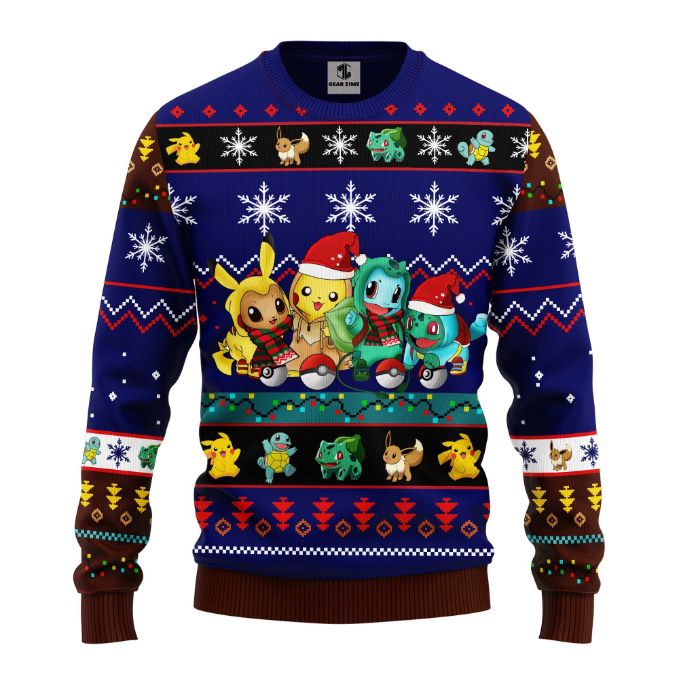 Santa Pokemon Ugly Christmas Sweater