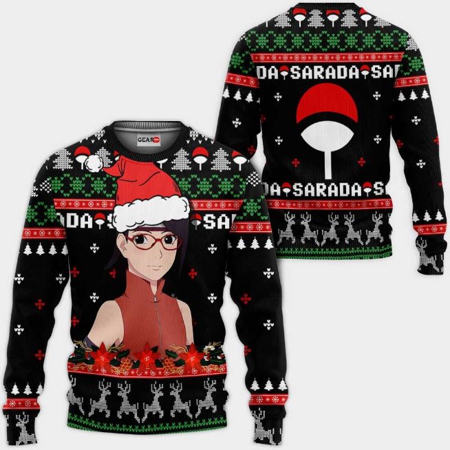 Sarada Uchiha Brt Anime Xmas Ugly Christmas Knitted Sweater
