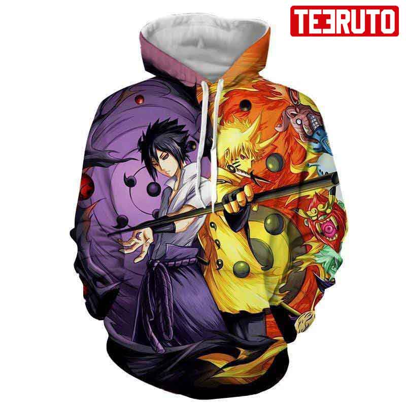 Sasuke – Jinchuuriki Sharingan Shippuden Naruto Split Hd 3d Aop Hoodie