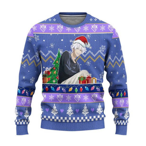 Satoru Gojo Jujutsu Kaisen Anime Christmas Ugly Wool Knitted Sweater