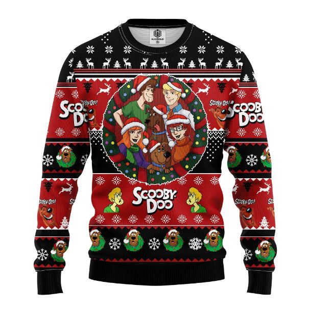 Scooby Doo Cartoon Ugly Xmas Wool Knitted Sweater - Teeruto