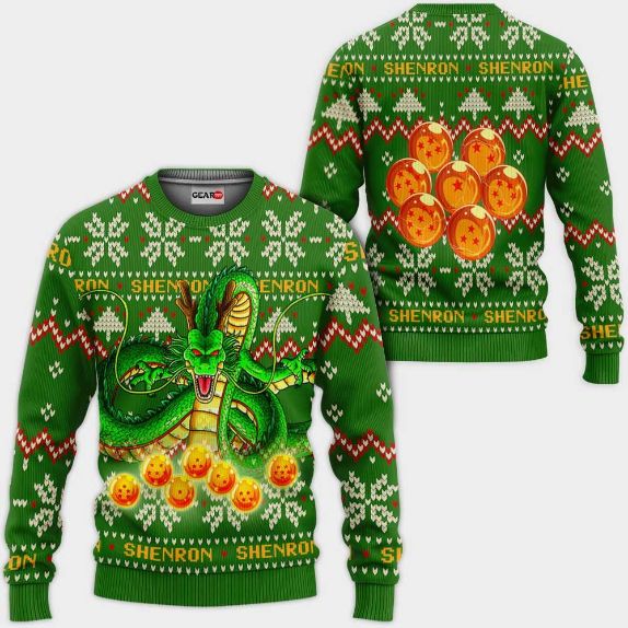 Shenron Anime Dragon Ball Xmas Ugly Christmas Knitted Sweater