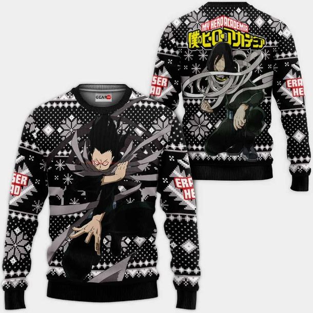 Shouta Aizawa Anime My Hero Academia Xmas Ugly Christmas Knitted Sweater