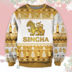 Singha Beer Ugly Sweater Gifts Christmas Wool Knitted Sweater