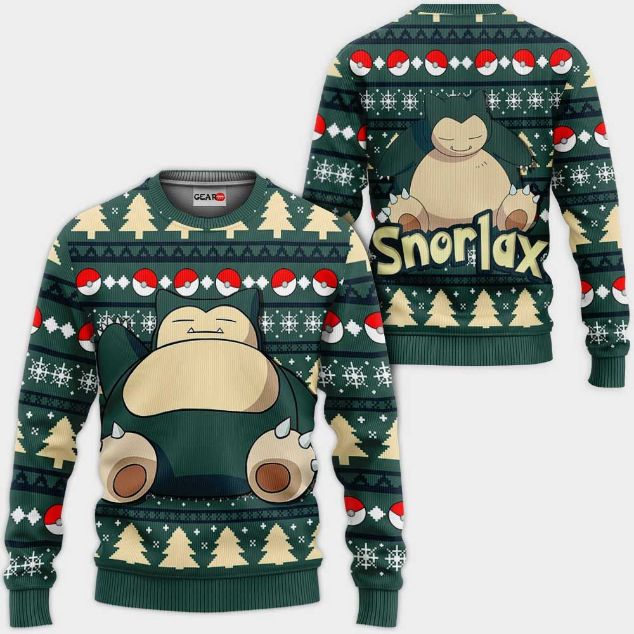 Snorlax Anime Pokemon Xmas Ugly Christmas Knitted Sweater