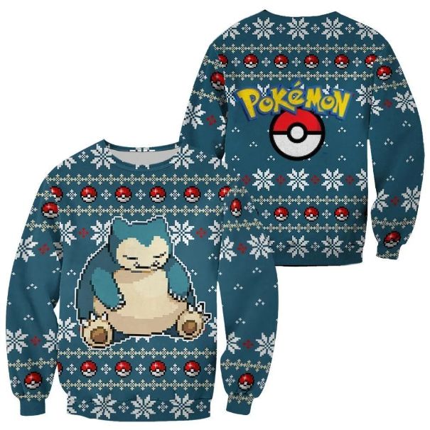Snorlax Pokemon Xmas Ugly Christmas Knitted Sweater