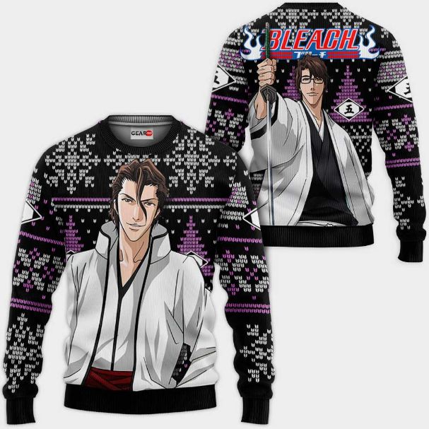 Sosuke Aizen Anime Bl Xmas Ugly Christmas Knitted Sweater