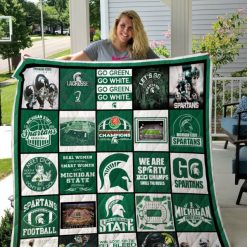 Spartans Football Ncaa Michigan State Spartans Combined  Quilt Blanket