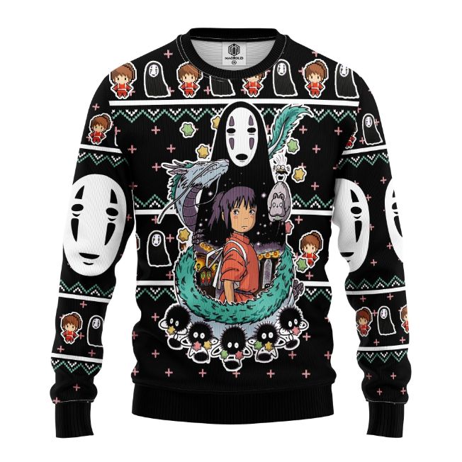Spirited Away Studio Ghibli Ugly Xmas Wool Knitted Sweater