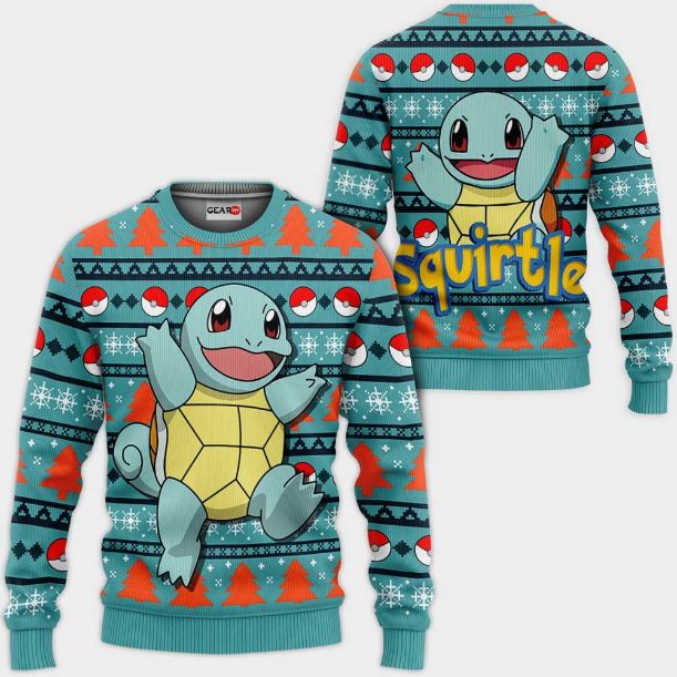 Squirtle Anime Pokemon Xmas Ugly Christmas Knitted Sweater
