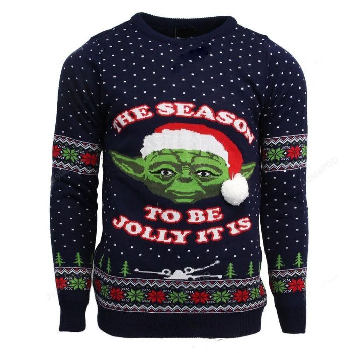 Star Wars Master Yoda The Season To Be Jolly It Is Ugly Xmas Wool Knitted Sweater